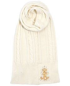 Women's Logo and Stone Cable Scarf