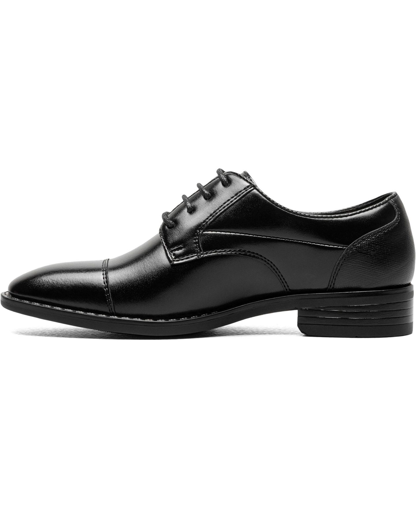 Туфли Stacy Adams Kallum Jr. Cap Toe Lace Up Shoes для мальчиков, цвет: Чёрный — фото 3