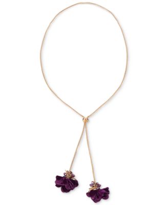 Photo 1 of I.N.C. International Concepts Gold-Tone Color Bead & Flower 40" Adjustable Lariat Necklace, Created for Macy's