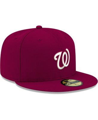 Men's Cardinal Washington Nationals Logo White 59FIFTY Fitted Hat