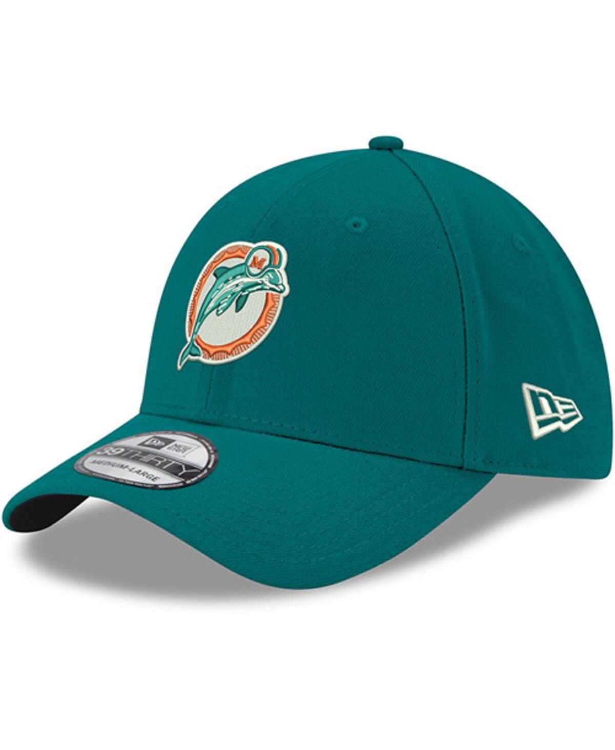 Men's New EraMiami Dolphins Team Classic Throwback 39THIRTY Flex Hat - Aqua