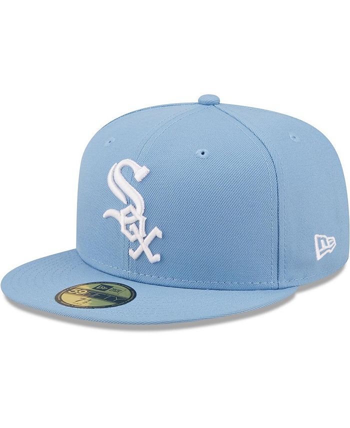 New Era Men's Sky Blue Chicago White Sox Logo White 59FIFTY Fitted Hat