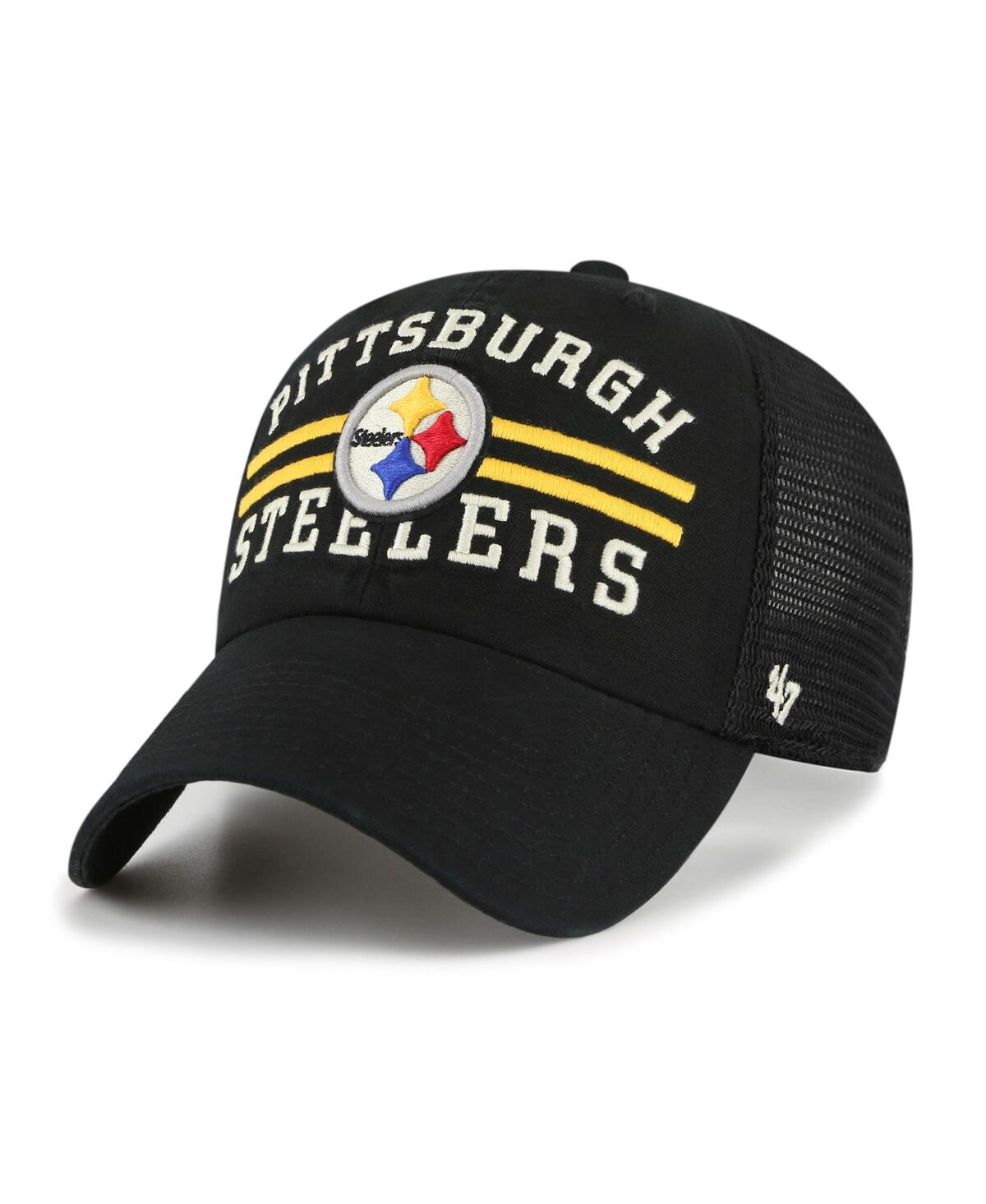 Shop 47 Brand Men's '47 Black Pittsburgh Steelers Highpoint Trucker Clean Up Snapback Hat