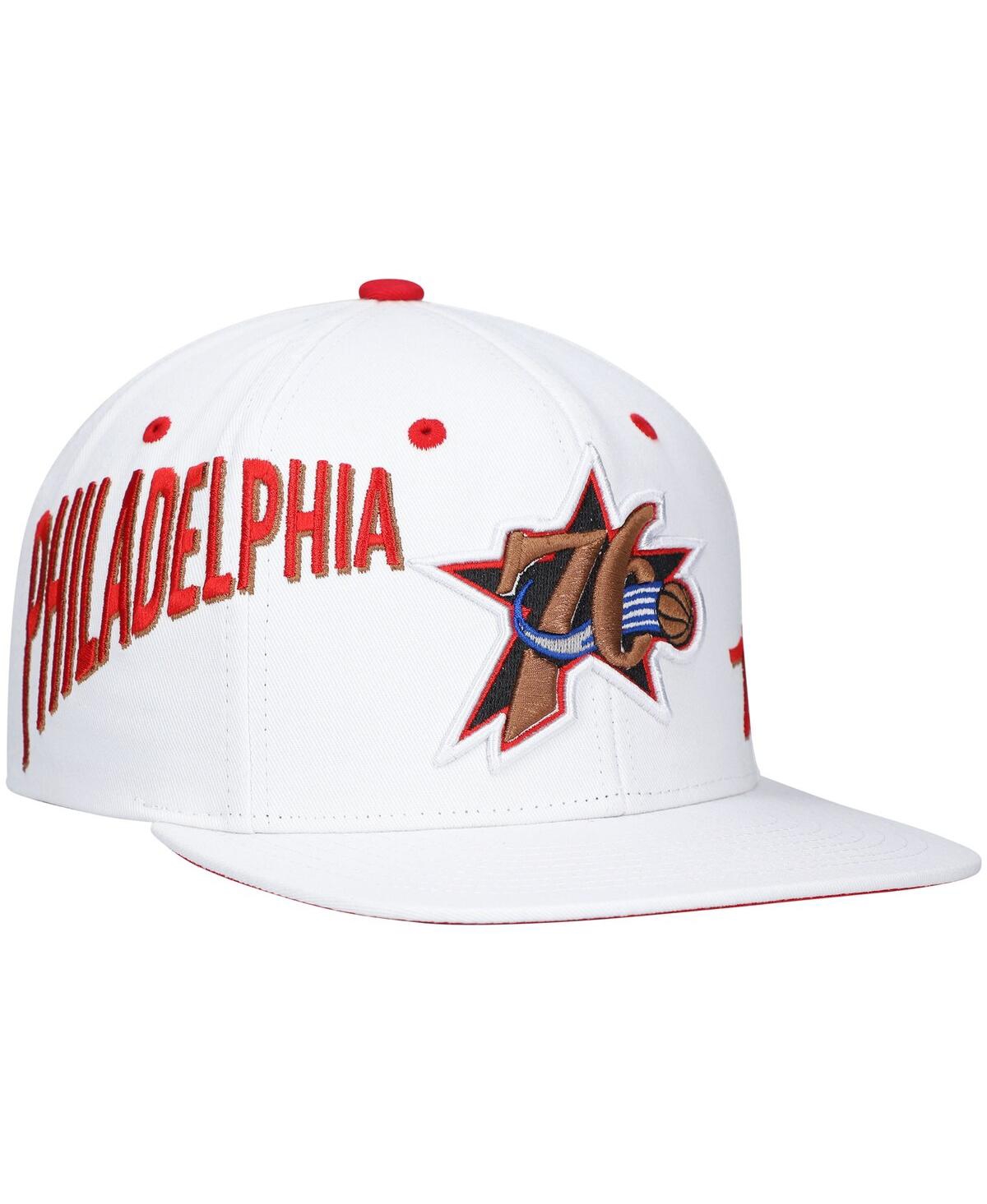 Mitchell & Ness Men's  X Lids White Philadelphia 76ers Hardwood Classics Reppin Retro Snapback Hat
