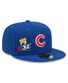 Men's Royal Chicago Cubs 3x World Series Champions Crown 59FIFTY Fitted Hat