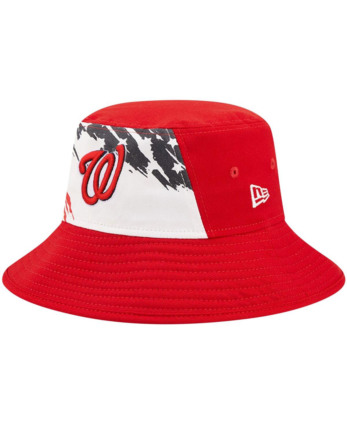 Shop New Era Men's  Red Washington Nationals 2022 4th Of July Bucket Hat