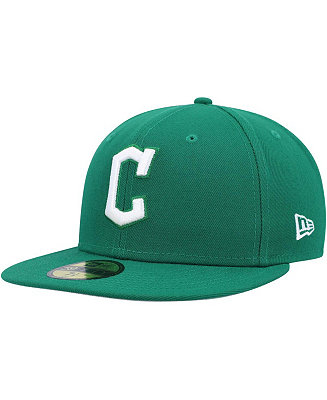 New Era Men's Kelly Green Cleveland Guardians Logo White 59FIFTY Fitted ...