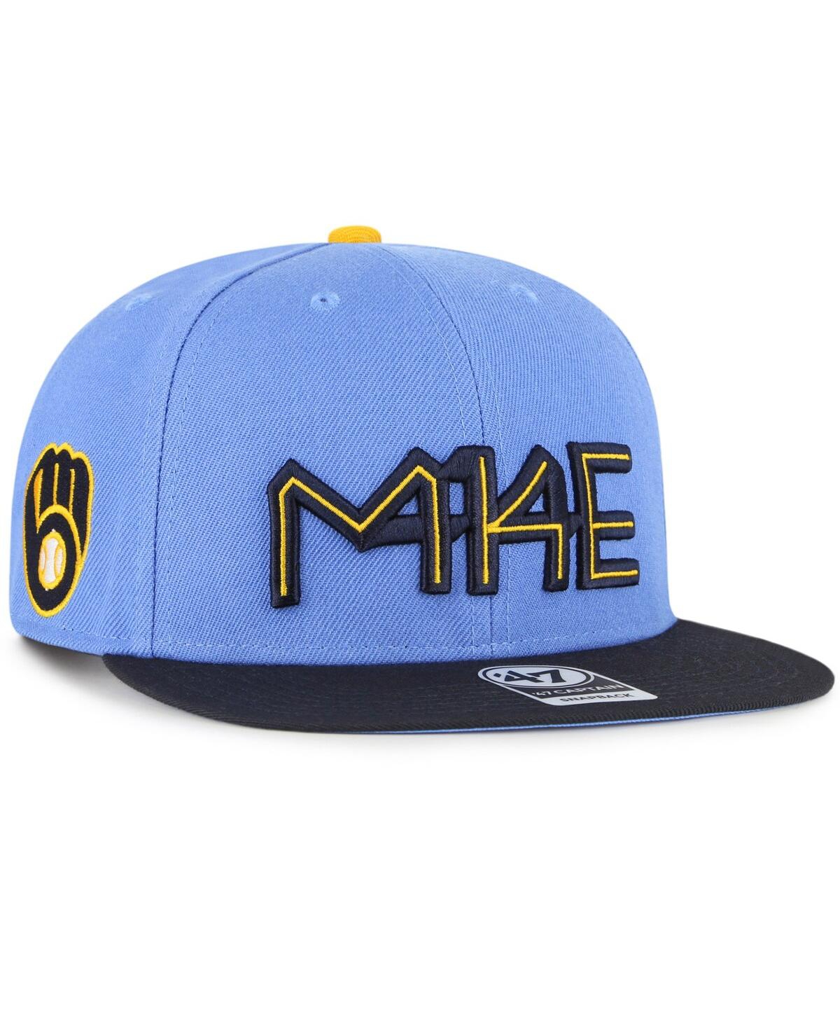 47 Brand Men's ' Powder Blue Milwaukee Brewers City Connect Captain Snapback Hat