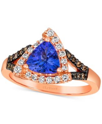 Le Vian - Blueberry Tanzanite (1 ct. t.w.) & Diamond (3/8 ct. t.w.) Halo Ring in 14k Rose Gold