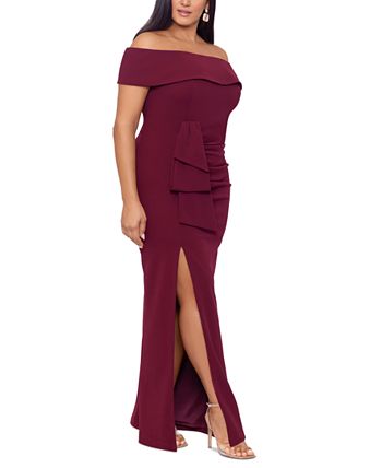 XSCAPE Plus Size Off-The-Shoulder Gown - Macy's