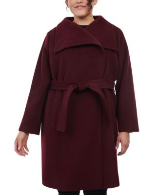 Asymmetric Belted Wrap Coat 