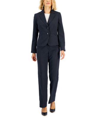 Women's Two-Button Pinstriped Pantsuit Set