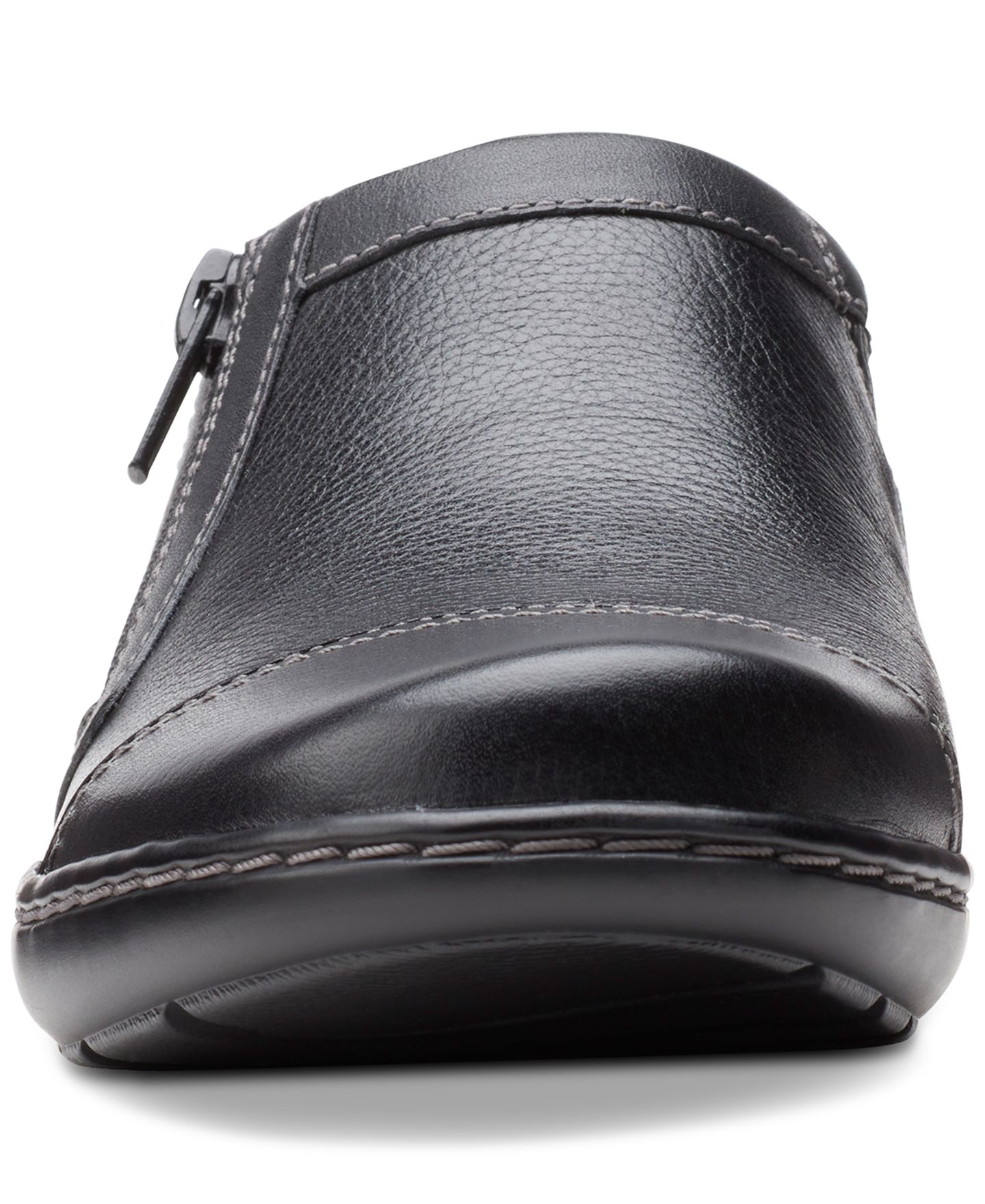 Женские туфли Clarks Cora Giny Cushioned Zip Loafer Flats, цвет: Чёрный — фото 3