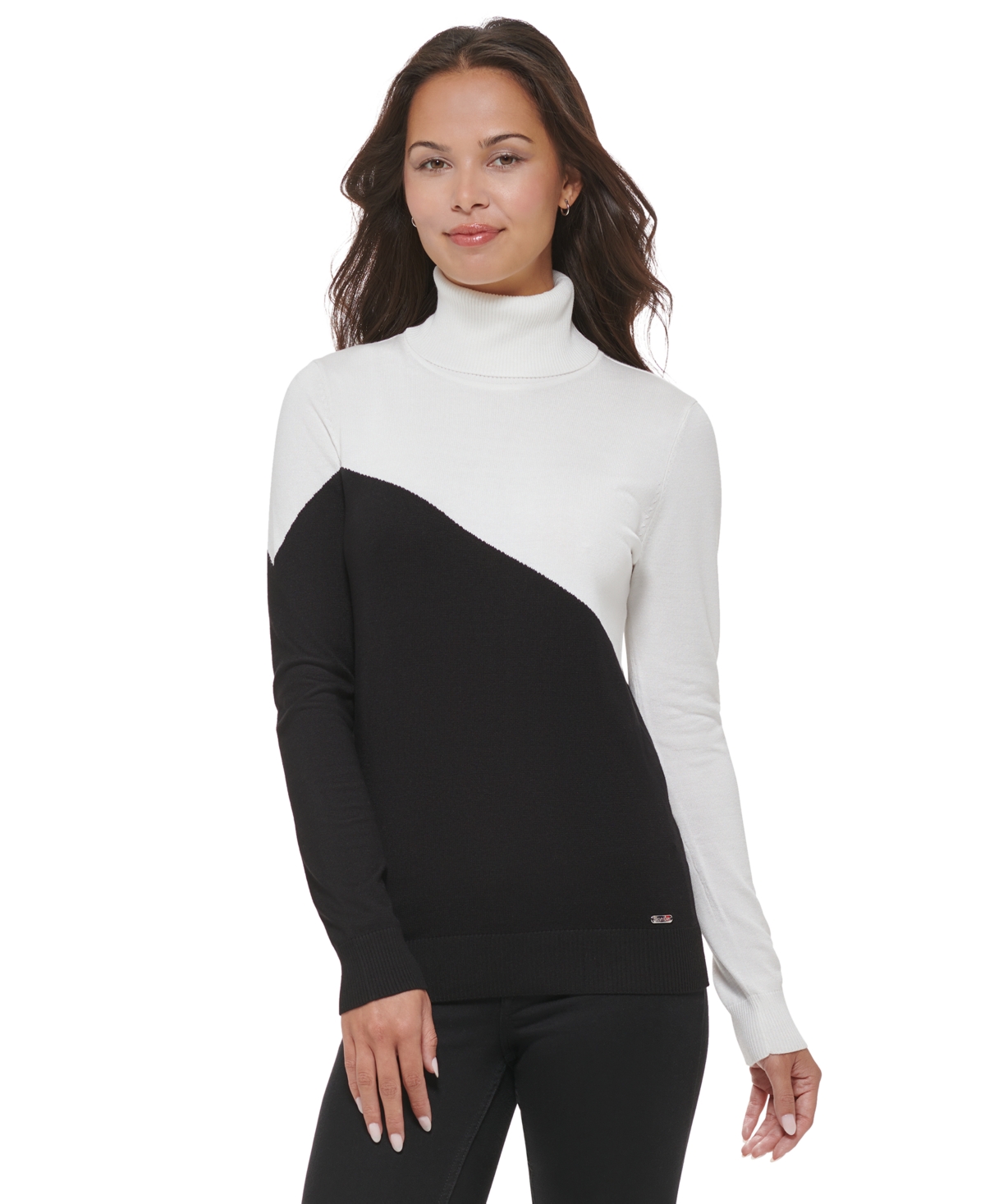 Calvin klein white turtleneck deals sweater