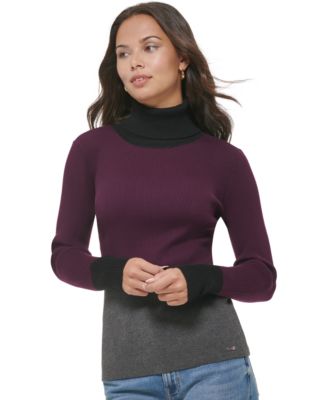 Colorblock Turtleneck Sweater 