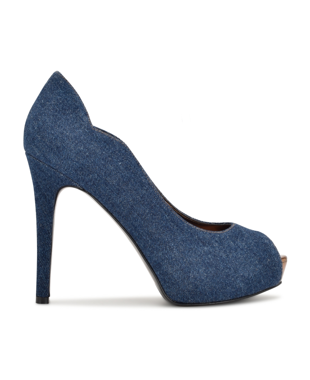 Nine West Women's Hilare Platform Dress Peep Toe Pumps In Blue