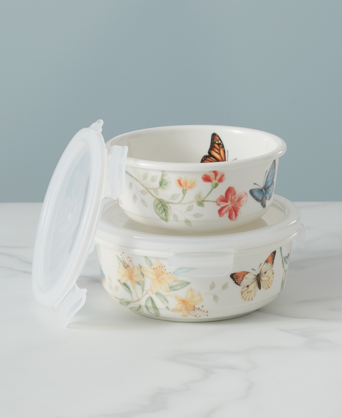 Lenox Butterfly Meadow Kitchen Round Store & Serve, Exclusively at Macy's -pastel Floral And Botanical