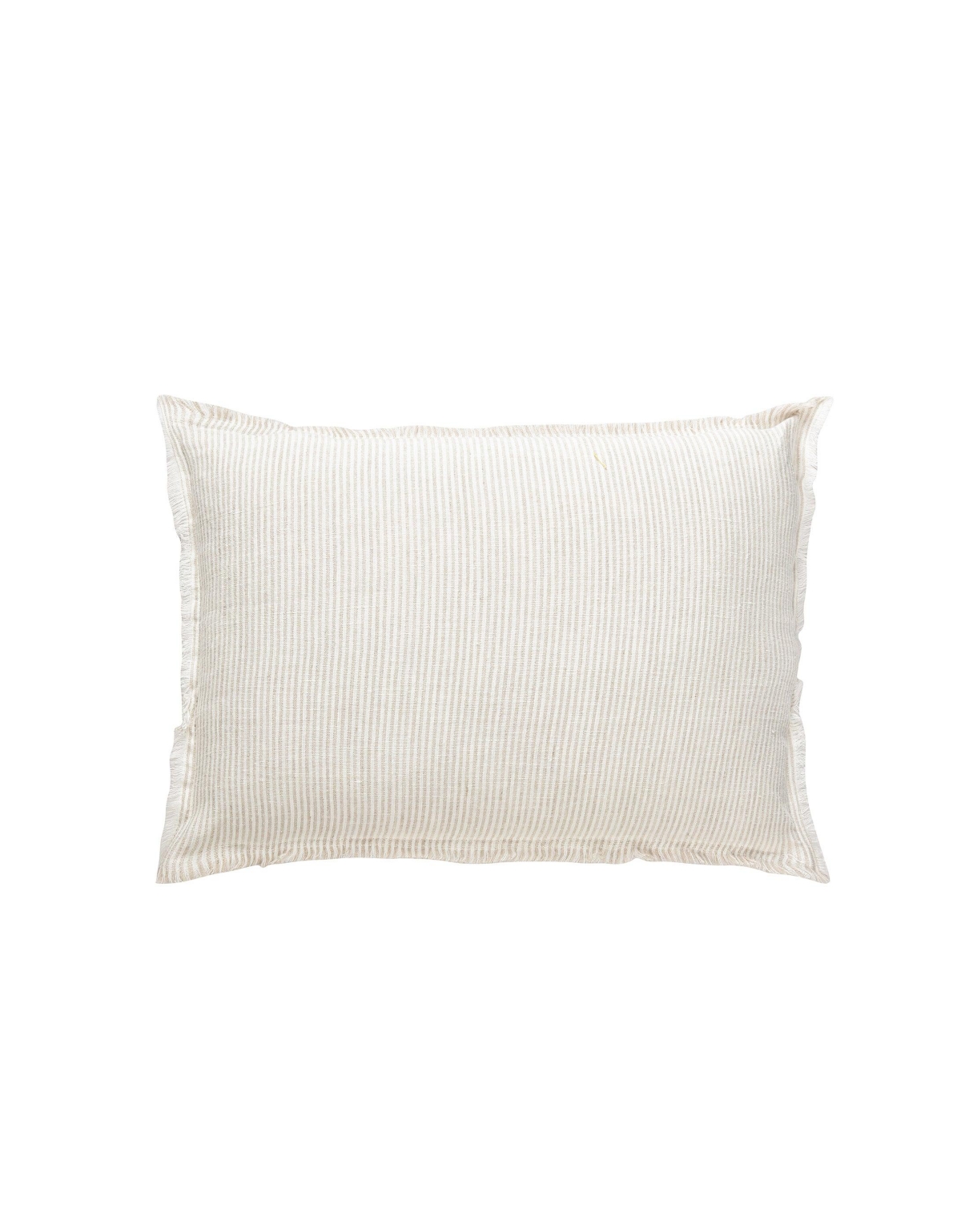 Anaya HomePinstripe Fringe Soft Linen Pillow - Beige