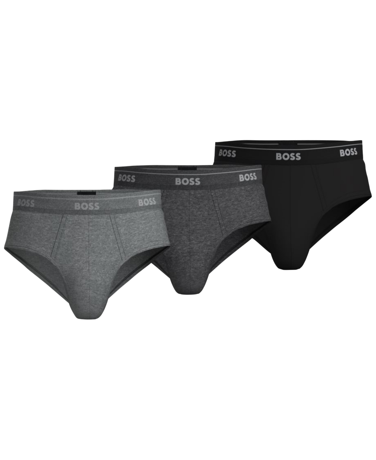 Boss by Hugo Boss Men's 3-Pk. Classic Assorted Color Solid Briefs - Gray