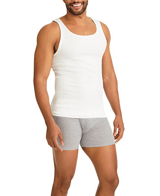 Hanes Men's All-Cotton 7+1 pk. A-Shirt Tank Tops - Macy's