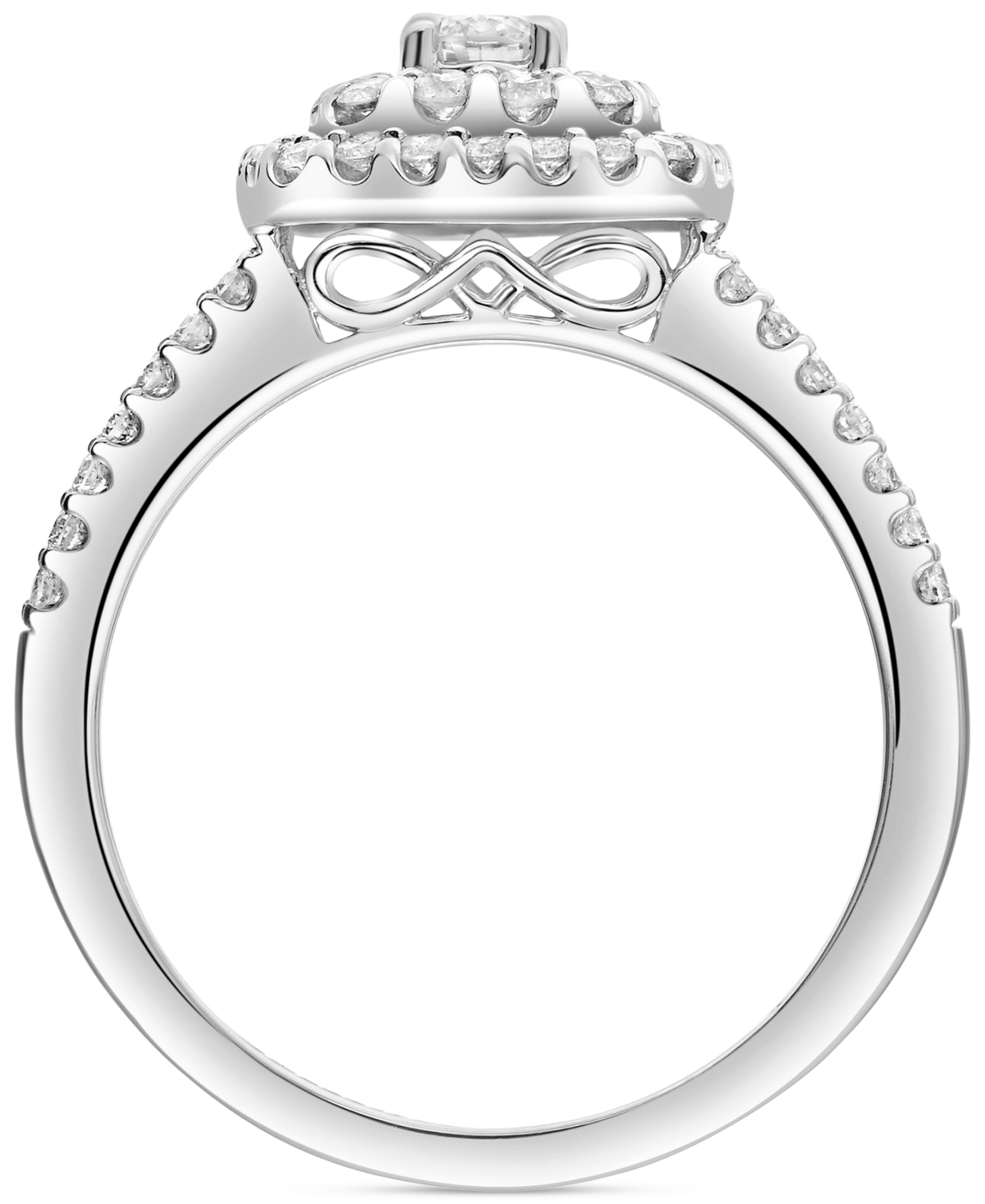 Diamond Double Halo Engagement Ring (3/4 ct. t.w.) in 14k- White Gold
