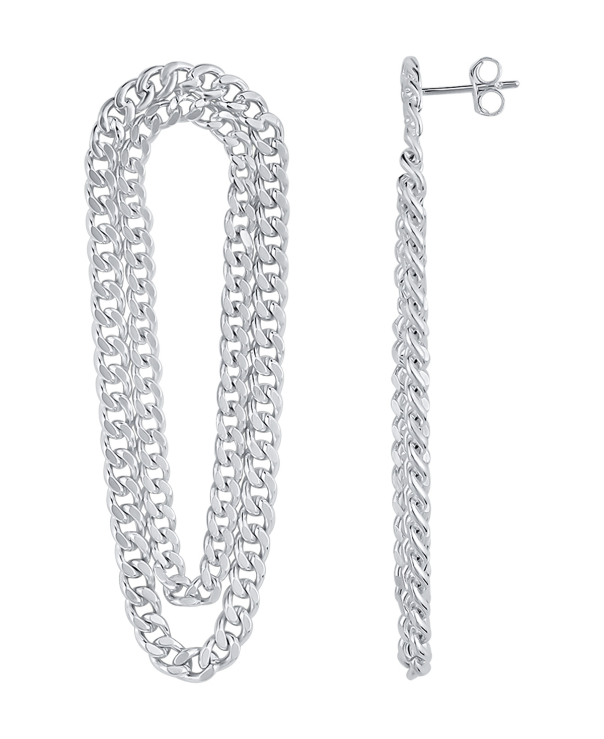 Shop And Now This Double Row Chain Drop Earring In Fine Silver Plated