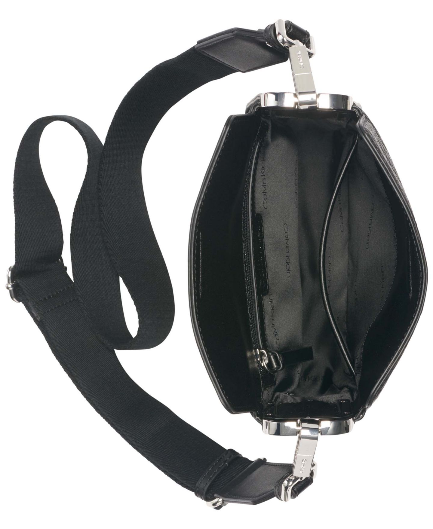 Женская сумка Calvin Klein Fay Mini Adjustable Crossbody with Magnetic Top Closure, цвет: Чёрный / Серебристый — фото 2