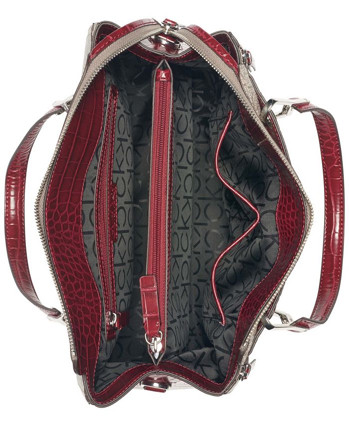 Calvin Klein Signature Triple Compartment Top Zipper Satchel