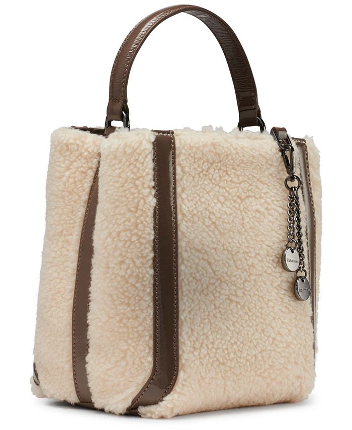 Calvin Klein Astatine Sherpa Triple Compartment Mini Hobo Bag & Reviews ...