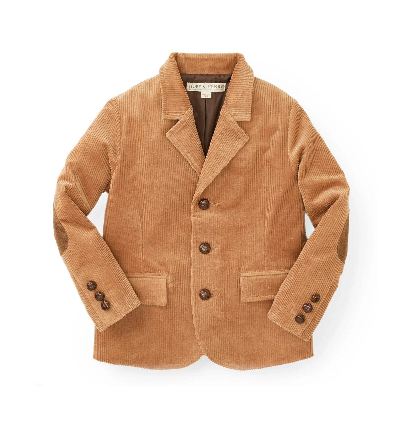 Пиджак Hope & Henry Organic Corduroy Blazer для мальчиков-малышей, цвет: Средний коричневый — фото 1