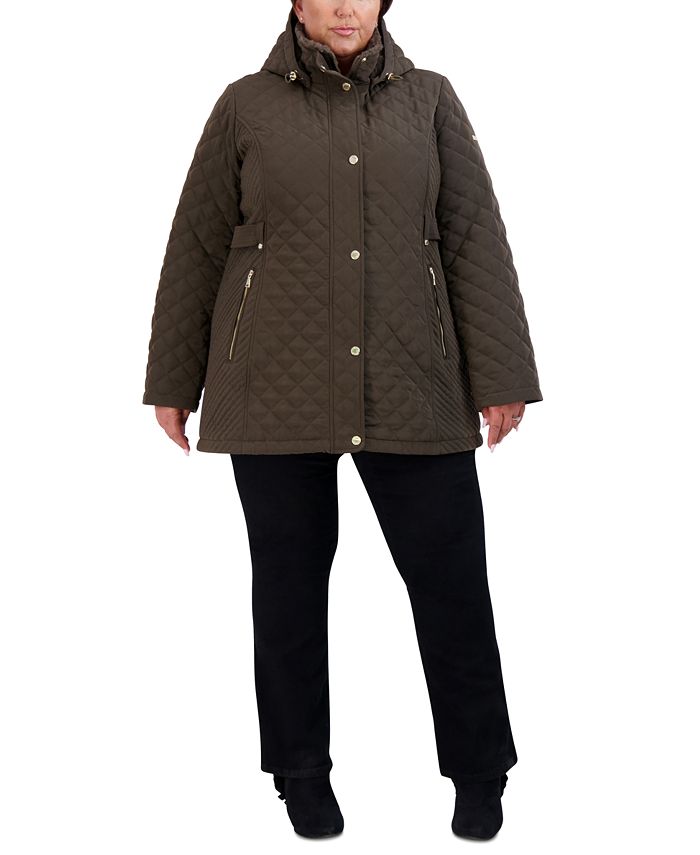 Laundry by Shelli Segal Women's Plus Size CozyLined Hooded Quilted Coat & Reviews Coats