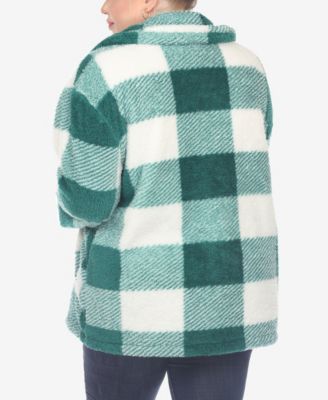 Plus Size Plaid Shacket Jacket