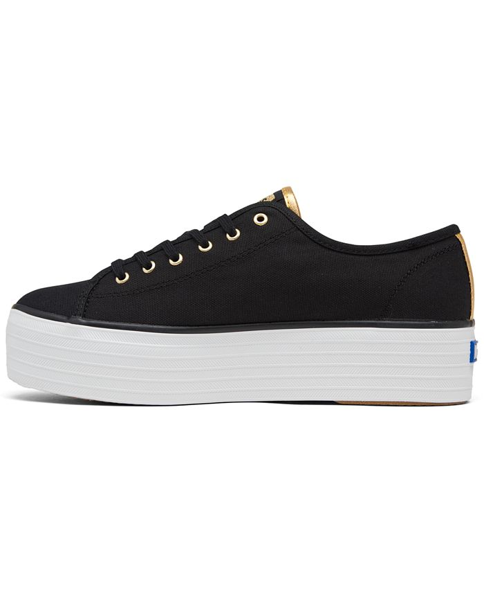 Keds Women's Triple Up Canvas Platform Sneaker - 1.5 Inch Lift, Lace-Up Casual Shoe