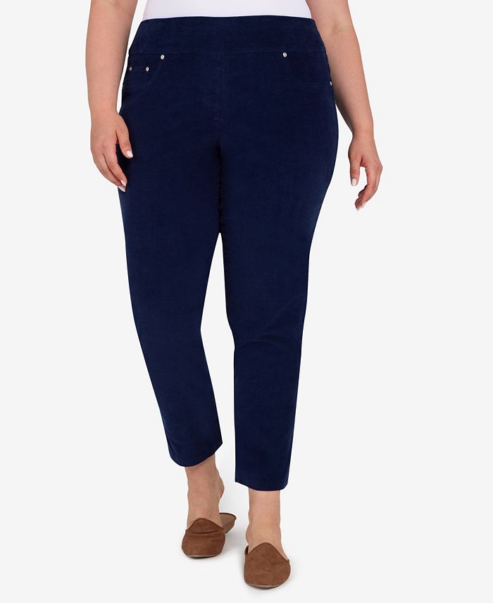 HEARTS OF PALM Plus Size Into The Blue Stretch Corduroy Pants - Macy's