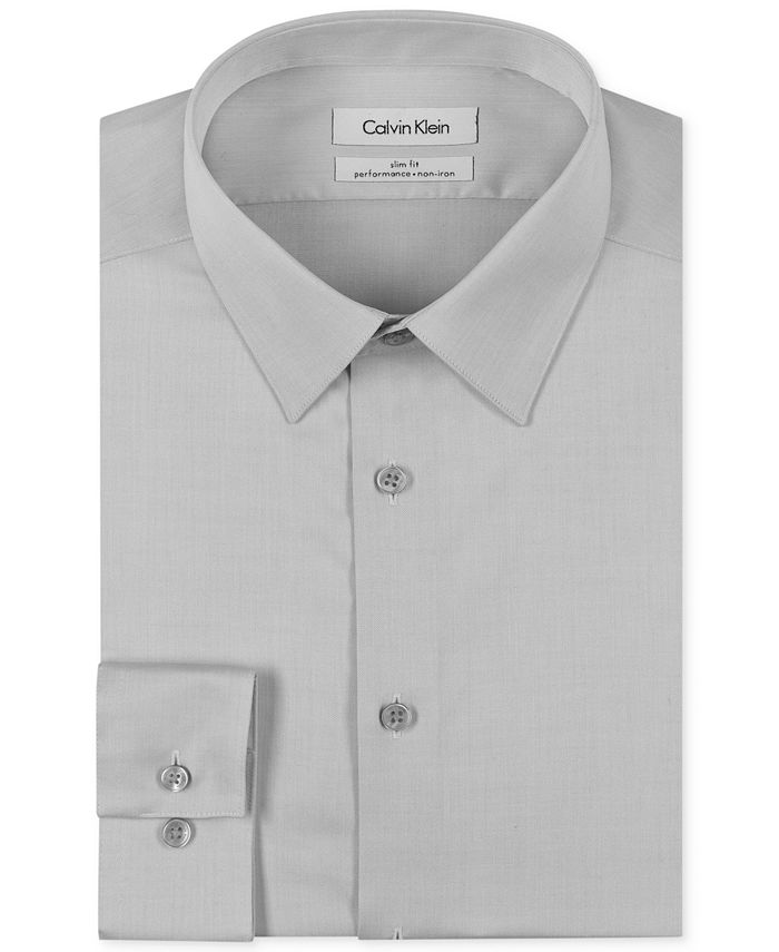 Calvin Klein Men's SlimFit NonIron Performance Herringbone Point