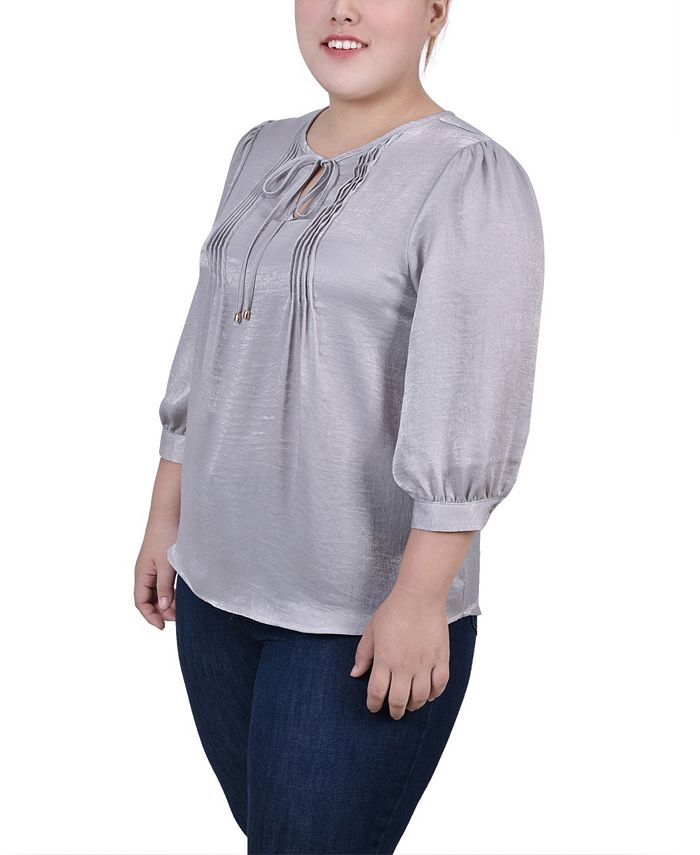 NY Collection Plus Size Satin Blouse - Macy's
