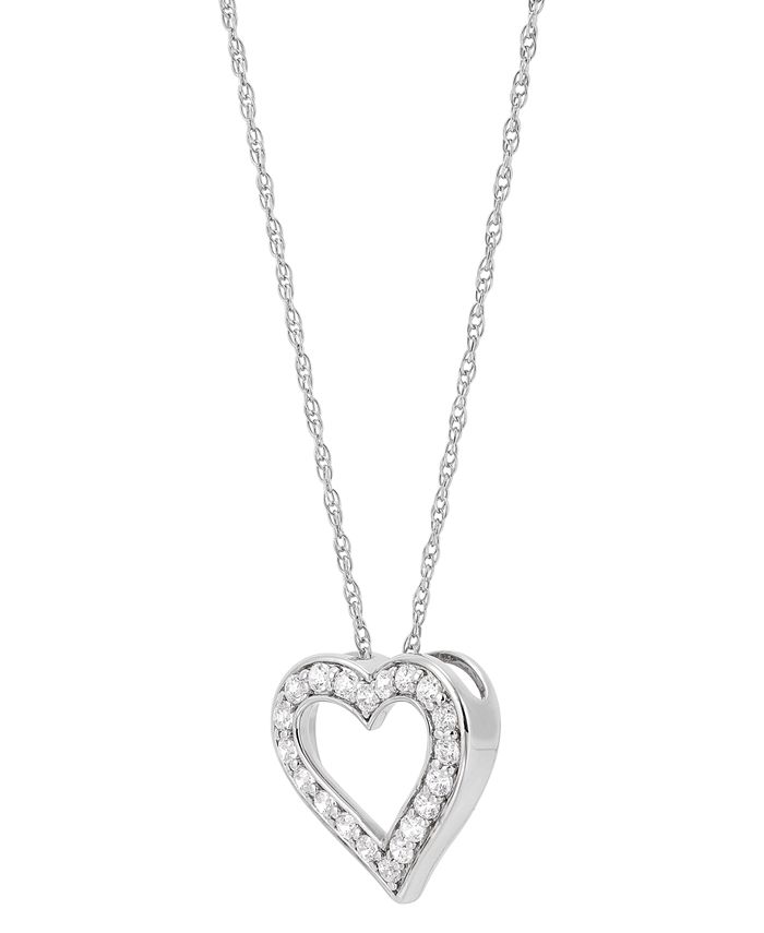 Forever Grown Diamonds Lab-Created Diamond Open Heart Pendant Necklace ...