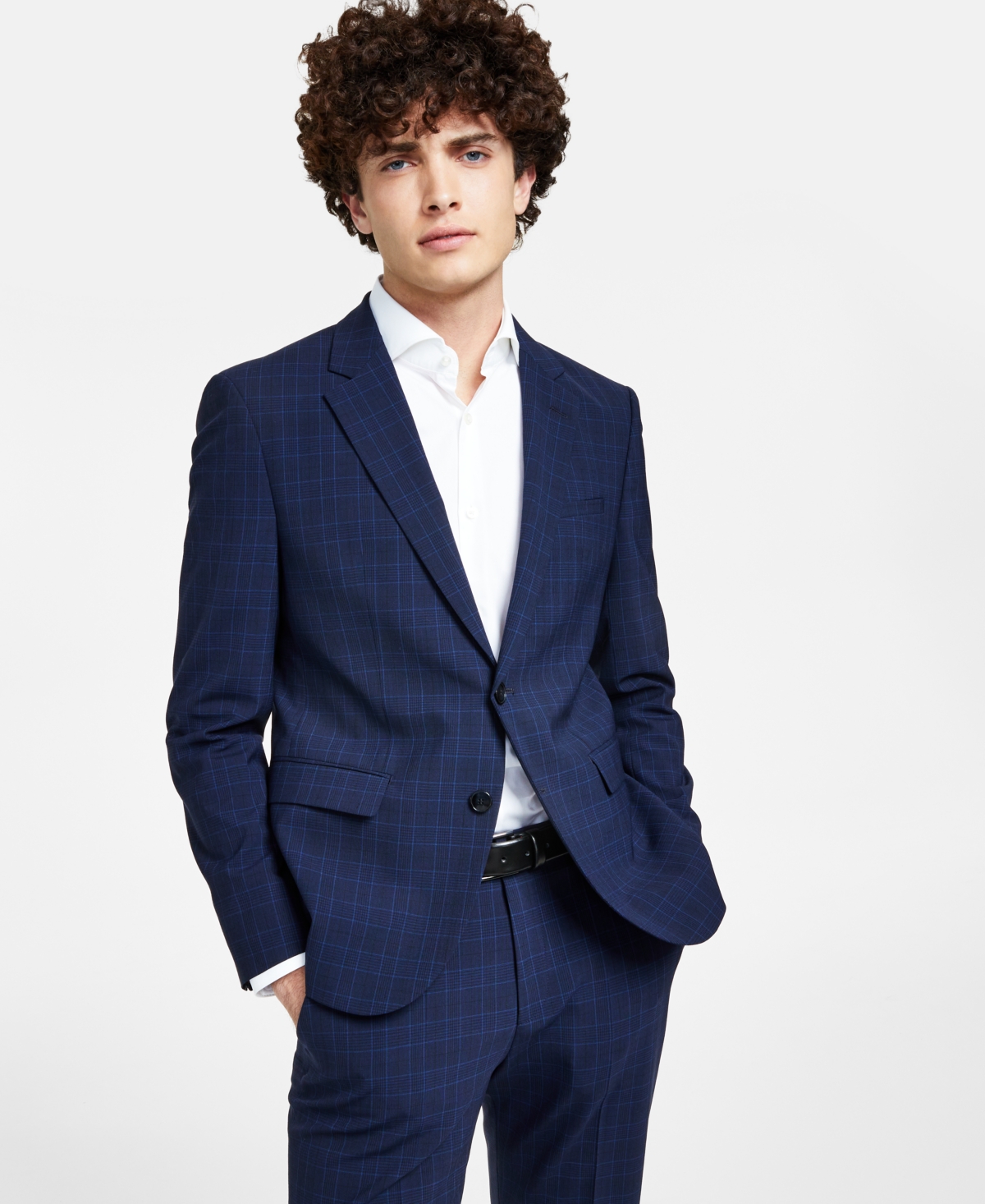 Hugo Boss Men's Modern-fit Suit Jacket In Blue Plaid