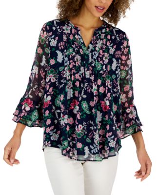 Charter Club - Women's Major Paisley Pin-Tuck Top