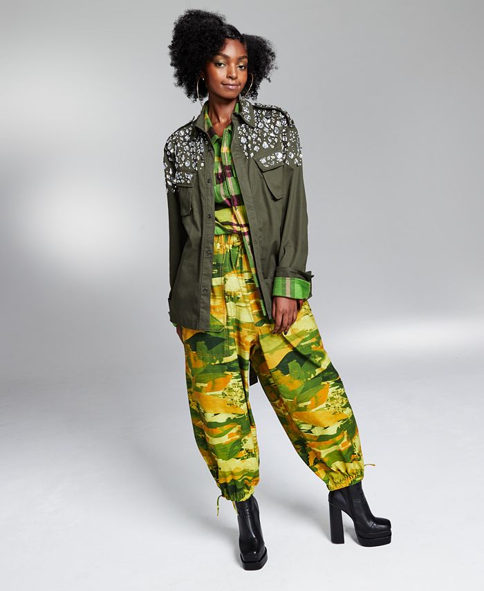 And Now This 531 by JÉRÔME LAMAAR Men's Crystal Embellished Military