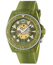 Unisex Swiss Automatic Dive Green Plastic Strap Watch 40mm