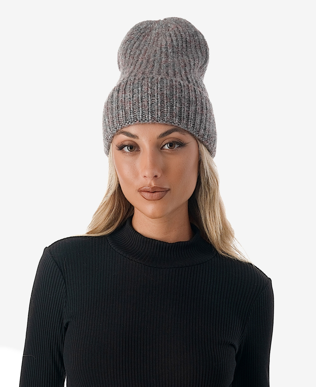 Marcus Adler Women's Stretch Ribbed Knit Cuff Beanie In Black