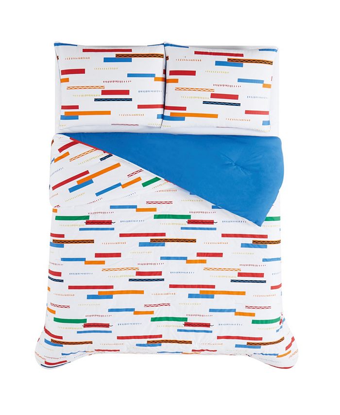Crayola Serpentine Stripe 3 Piece Comforter Set, Full/Queen - Macy's