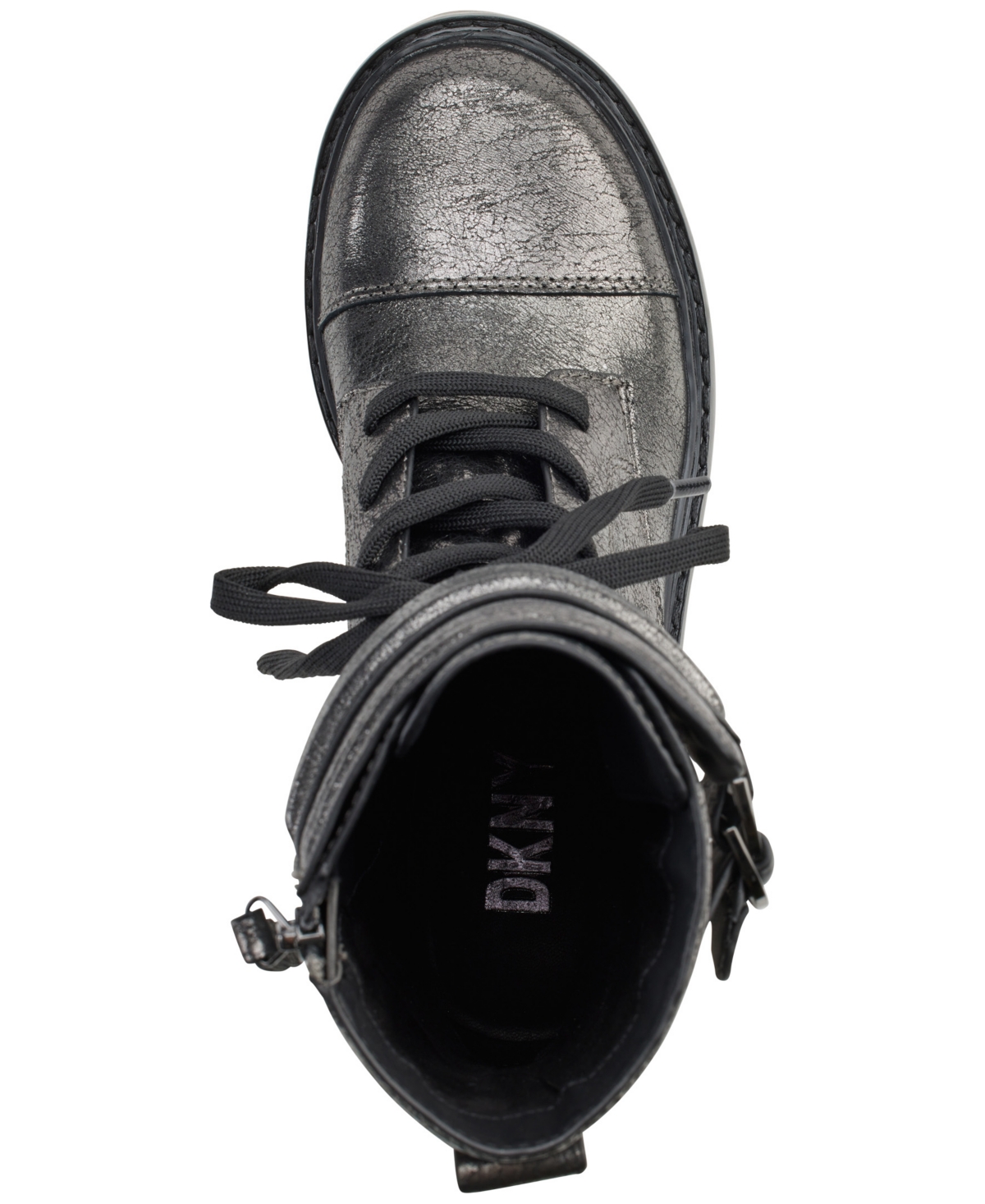 Dkny Women's Basia Buckled Quilted Lug Sole Combat Boots