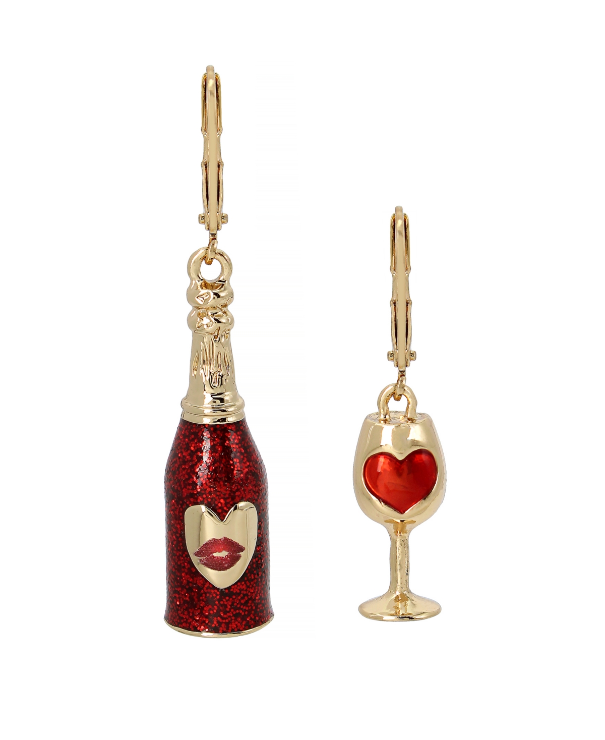 Wine Mismatched Earrings - Red