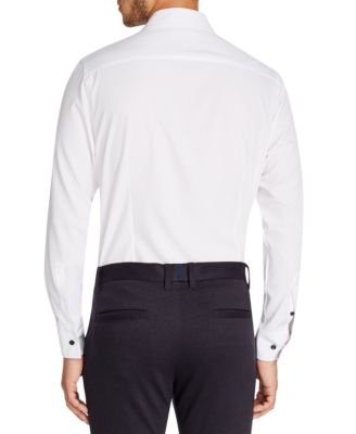 Men's Slim-Fit Solid Performance Stretch Cooling Comfort Dress Shirt