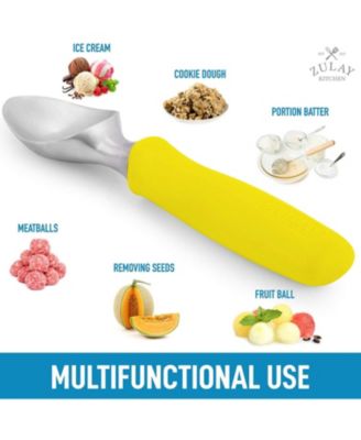 Heavy Duty Ice Cream Scoop - Stainless Steel Ice Cream Scooper With Non-Slip Rubber Grip