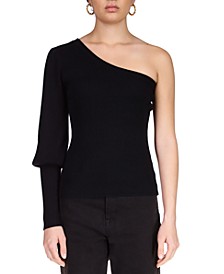 Women's One-Shoulder Ribbed-Knit Sweater