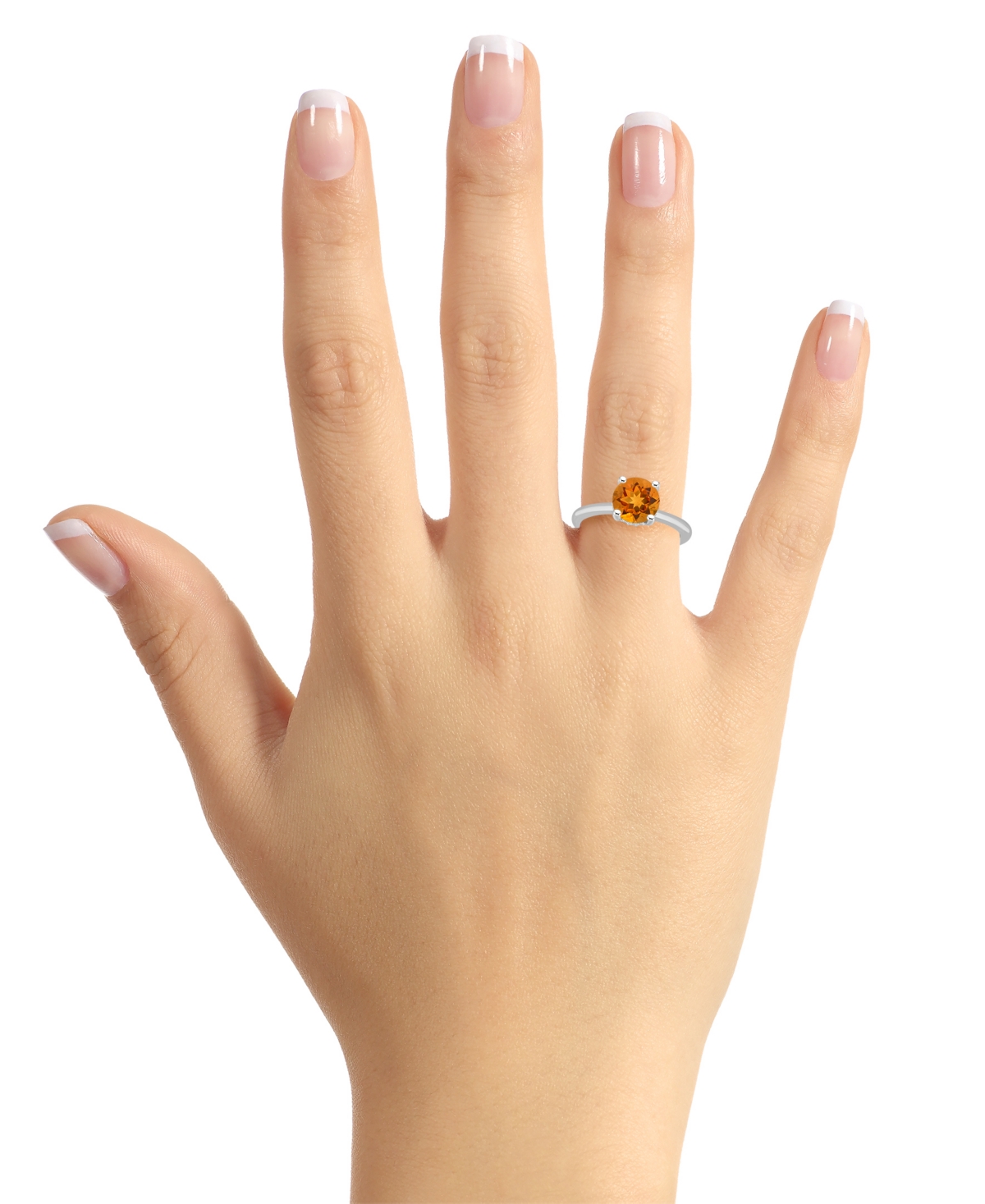 Macy's Women's(1-3/4 ct.t.w.) and Diamond Accent Ring in Sterling Silver - Citrine