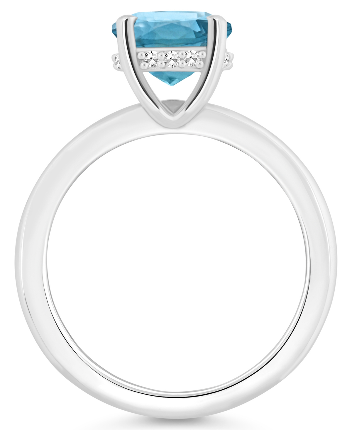 Macy's Women's(2-2/5 ct.t.w.) and Diamond Accent Ring in Sterling Silver - London Blue Topaz